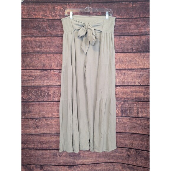 REWASH Wide Palazzo Leg Boho High Waist Pull On Pants w/Tie XL - Picture 2 of 11